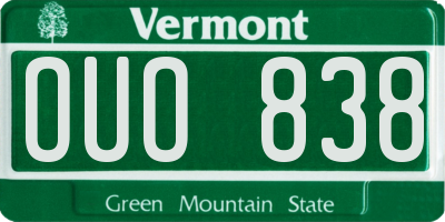 VT license plate OUO838