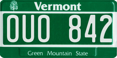 VT license plate OUO842