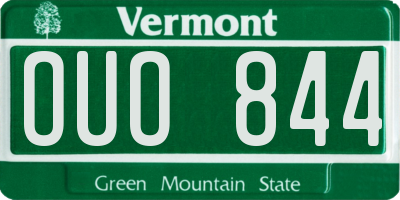 VT license plate OUO844