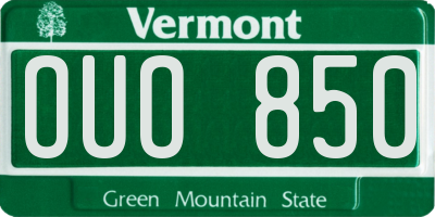 VT license plate OUO850