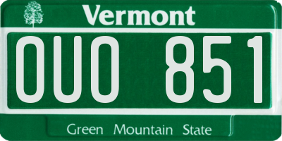 VT license plate OUO851