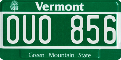 VT license plate OUO856