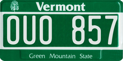 VT license plate OUO857