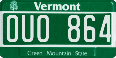 VT license plate OUO864