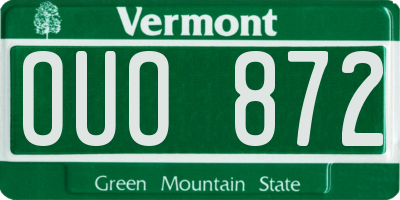 VT license plate OUO872