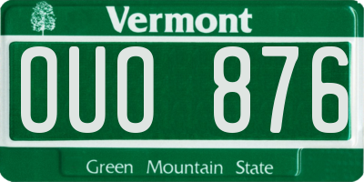 VT license plate OUO876