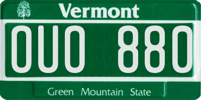 VT license plate OUO880