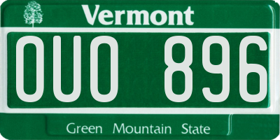 VT license plate OUO896