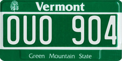 VT license plate OUO904