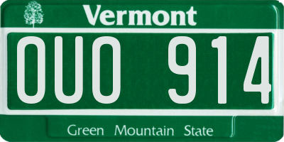 VT license plate OUO914