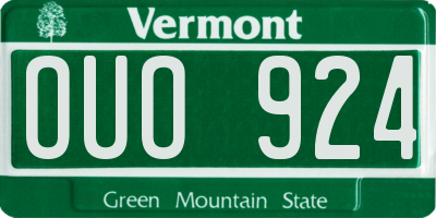 VT license plate OUO924