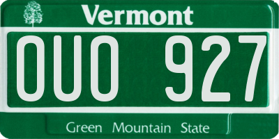 VT license plate OUO927