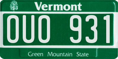 VT license plate OUO931