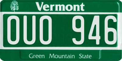 VT license plate OUO946