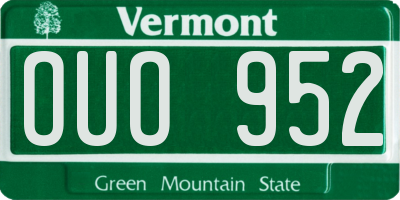 VT license plate OUO952