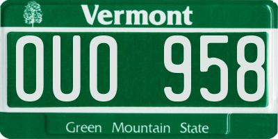 VT license plate OUO958