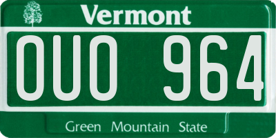 VT license plate OUO964