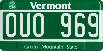 VT license plate OUO969