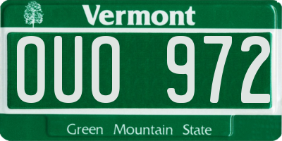 VT license plate OUO972