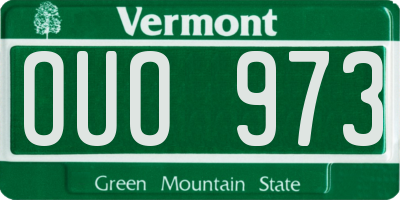 VT license plate OUO973