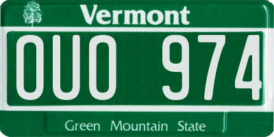 VT license plate OUO974