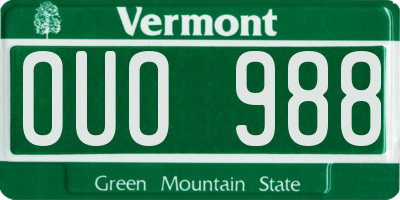 VT license plate OUO988