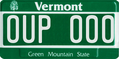 VT license plate OUP000