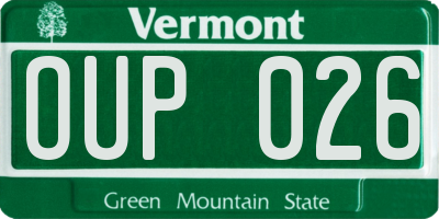 VT license plate OUP026
