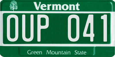 VT license plate OUP041