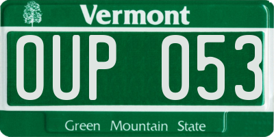 VT license plate OUP053