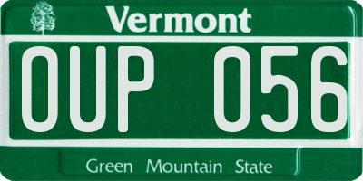 VT license plate OUP056