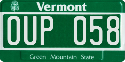 VT license plate OUP058
