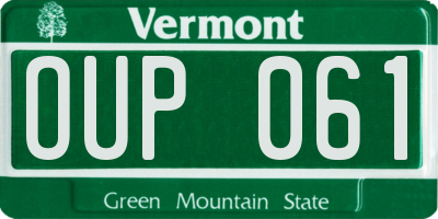 VT license plate OUP061