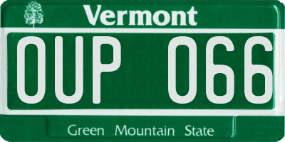 VT license plate OUP066