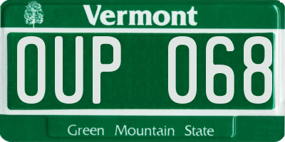 VT license plate OUP068
