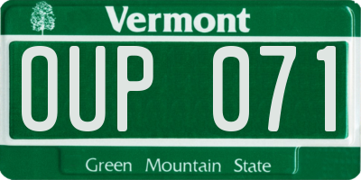 VT license plate OUP071