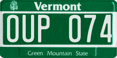 VT license plate OUP074