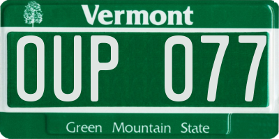 VT license plate OUP077