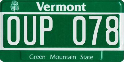 VT license plate OUP078