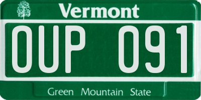 VT license plate OUP091