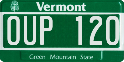 VT license plate OUP120