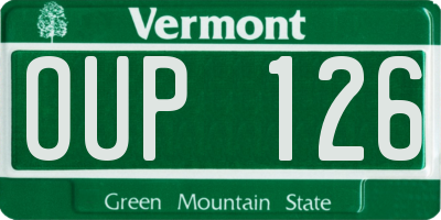 VT license plate OUP126