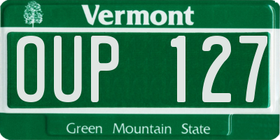 VT license plate OUP127