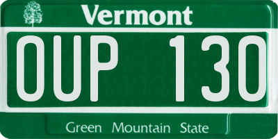 VT license plate OUP130