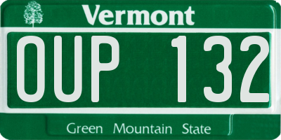 VT license plate OUP132