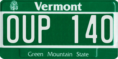 VT license plate OUP140
