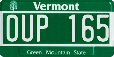 VT license plate OUP165