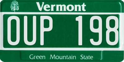 VT license plate OUP198