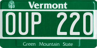 VT license plate OUP220