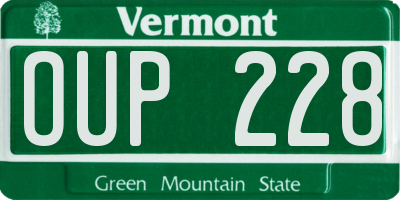 VT license plate OUP228